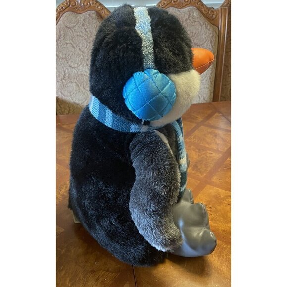 Commonwealth Gottschalks Penguin Plush Scarf Earmuffs Stuffed Animal 20" Winter - Picture 5 of 8